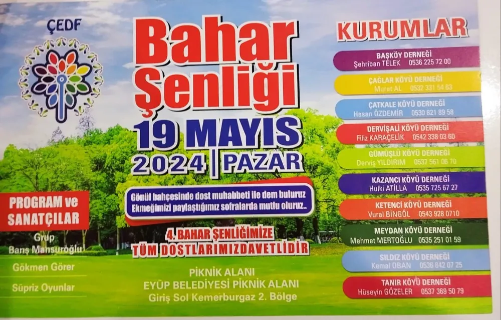 Çedf Federasyon(Çağdaş Erzurumlularder Çeder)Piknik Düzenliyor.