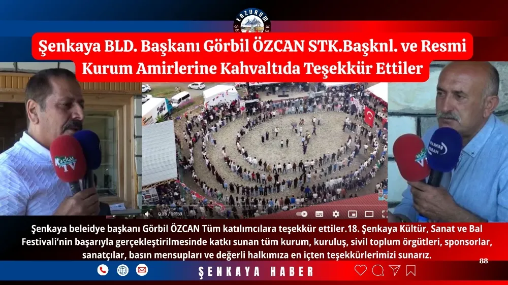 Şenkaya BLD. Başkanı Görbil ÖZCAN STK.Başkanlarına ve Resmi Kurum Amirlerine Kahvaltıda Teşekkür Ettiler.