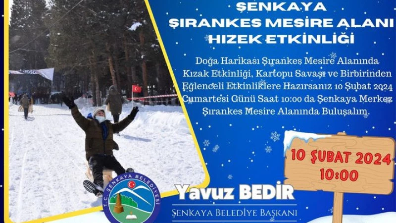 Şenkaya Belediyesi Geleneksel Kızak Etkinliği